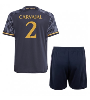 Real Madrid Daniel Carvajal #2 Koszulka Wyjazdowych Dziecięca 2023-24 Krótki Rękaw (+ Krótkie spodenki)